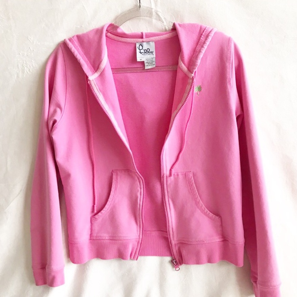 Lilly Pulitzer Pink Terry Zip-Up Hoodie
